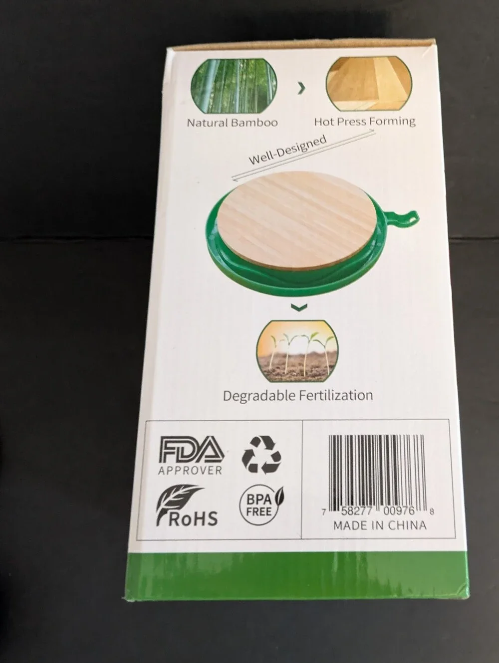 Salad Cutter Bowl Green Plastic Bamboo Board